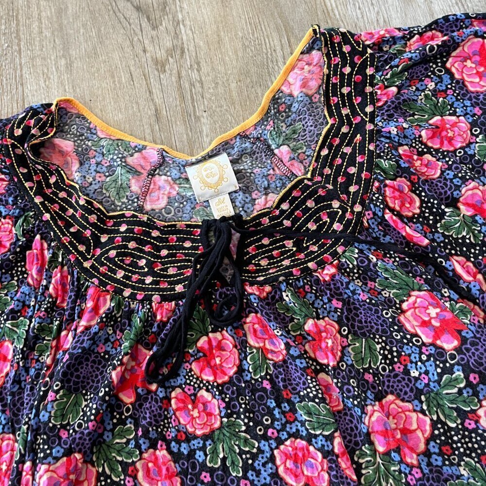 Womens Ric Rac Floral Blouse Top - M - Picture 2 of 5